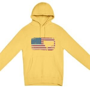 Cow American Flag Cow Gift Premium Pullover Hoodie