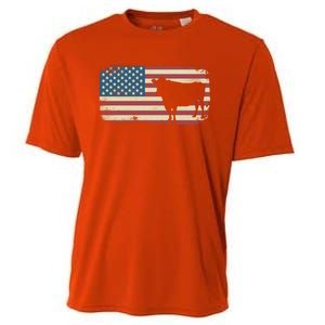 Cow American Flag Cow Gift Cooling Performance Crew T-Shirt