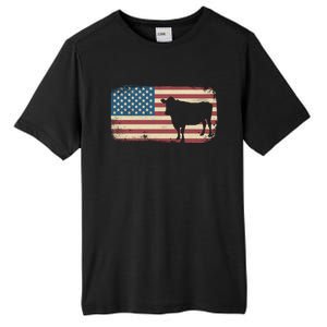 Cow American Flag Cow Gift Tall Fusion ChromaSoft Performance T-Shirt