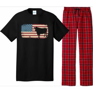 Cow American Flag Cow Gift Pajama Set