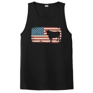 Cow American Flag Cow Gift PosiCharge Competitor Tank