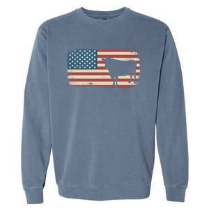 Cow American Flag Cow Gift Garment-Dyed Sweatshirt