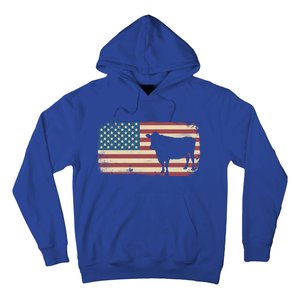 Cow American Flag Cow Gift Hoodie