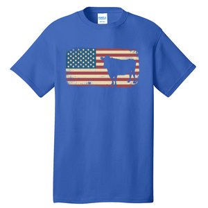 Cow American Flag Cow Gift Tall T-Shirt