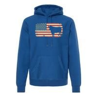 Cow American Flag Cow Gift Premium Hoodie