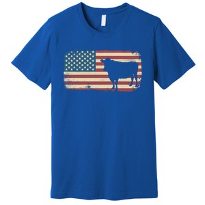 Cow American Flag Cow Gift Premium T-Shirt