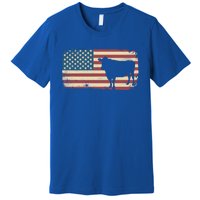 Cow American Flag Cow Gift Premium T-Shirt