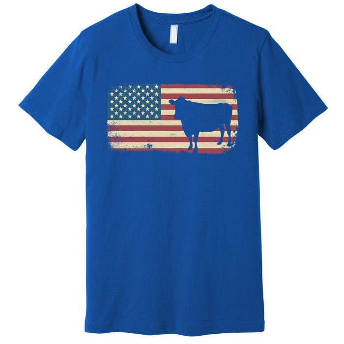 Cow American Flag Cow Gift Premium T-Shirt