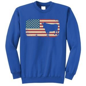 Cow American Flag Cow Gift Tall Sweatshirt