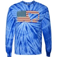 Cow American Flag Cow Gift Tie-Dye Long Sleeve Shirt