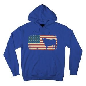 Cow American Flag Cow Gift Tall Hoodie