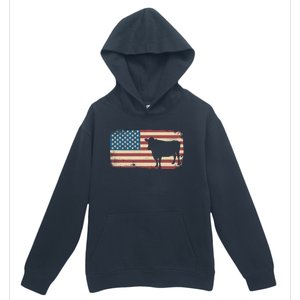 Cow American Flag Cow Gift Urban Pullover Hoodie