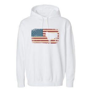 Cow American Flag Cow Gift Garment-Dyed Fleece Hoodie