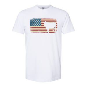 Cow American Flag Cow Gift Softstyle CVC T-Shirt