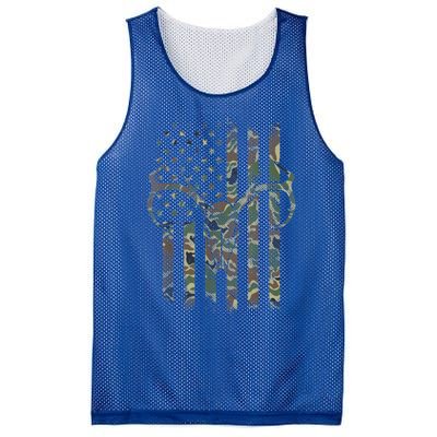 Camo American Flag Deer Hunter Hunting Gift Mesh Reversible Basketball Jersey Tank