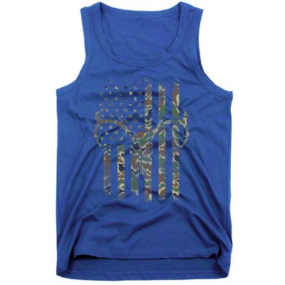 Camo American Flag Deer Hunter Hunting Gift Tank Top