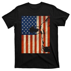 Cow American Flag Cattle Animal Lover Patriotic T-Shirt