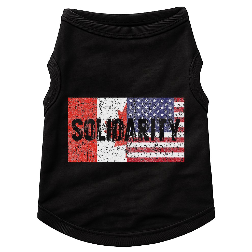 Canada America Flags Together In Solidarity Doggie Tank