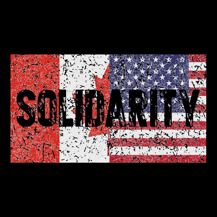 Canada America Flags Together In Solidarity City Backpack