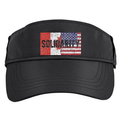 Canada America Flags Together In Solidarity Adult Drive Performance Visor