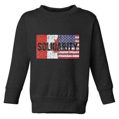 Canada America Flags Together In Solidarity Toddler Sweatshirt
