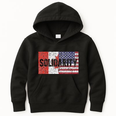 Canada America Flags Together In Solidarity Kids Hoodie
