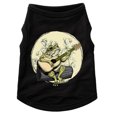 Cottagecore Aesthetic Frog Toad Playing Guitar Banjo On Log Doggie Tank