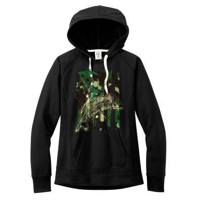 Camo American Flag Bowfishing Gift Bow Fishing Bow Fisher Women's Fleece Hoodie