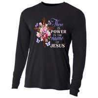 Cross And Flower There Is Power In The Name Of Jesus Christ Cooling Performance Long Sleeve Crew