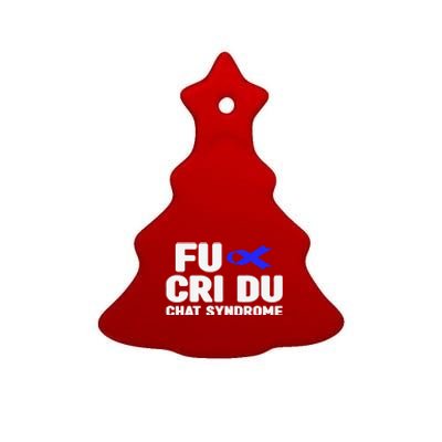 Cdc Awareness Fu Cri Du Chat Syndrome Awareness Ceramic Tree Ornament