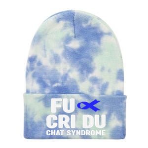 Cdc Awareness Fu Cri Du Chat Syndrome Awareness Tie Dye 12in Knit Beanie