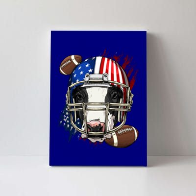 Cow American Football Cow Lovers Usa Flag Gift Canvas