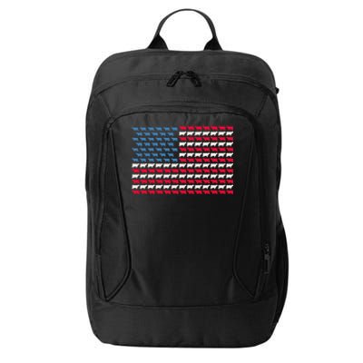 Cow American Flag Heifer US 4th Of July Farm Cattle USA Gift City Backpack