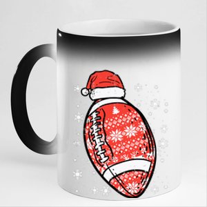 Christmas American Football Santa Xmas Sports Boy 11oz Black Color Changing Mug