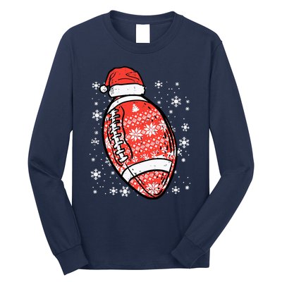 Christmas American Football Santa Xmas Sports Boy Long Sleeve Shirt