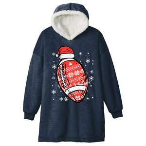 Christmas American Football Santa Xmas Sports Boy Hooded Wearable Blanket