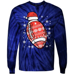 Christmas American Football Santa Xmas Sports Boy Tie-Dye Long Sleeve Shirt