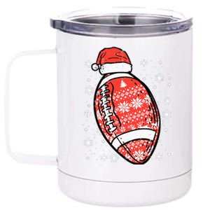 Christmas American Football Santa Xmas Sports Boy 12 oz Stainless Steel Tumbler Cup