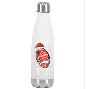 Christmas American Football Santa Xmas Sports Boy Stainless Steel Insulated Water Bottle