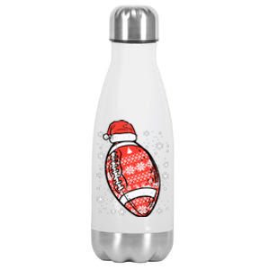 Christmas American Football Santa Xmas Sports Boy Stainless Steel Insulated Water Bottle