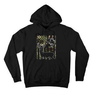 Camouflage American Flag Fishing Hunting Hunter Deer Fish Hoodie