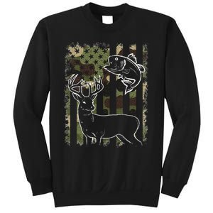 Camouflage American Flag Fishing Hunting Hunter Deer Fish Sweatshirt