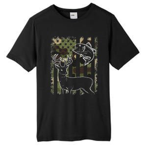 Camouflage American Flag Fishing Hunting Hunter Deer Fish Tall Fusion ChromaSoft Performance T-Shirt