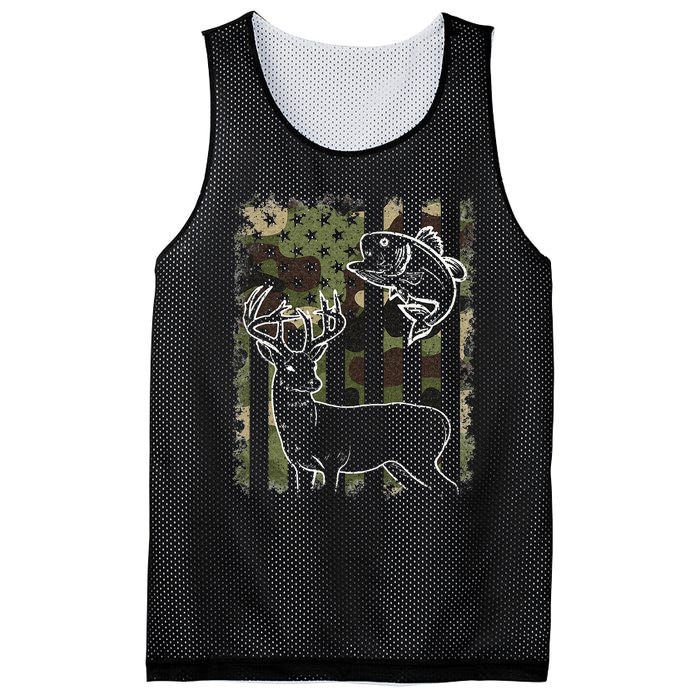 Camouflage American Flag Fishing Hunting Hunter Deer Fish Mesh Reversible Basketball Jersey Tank