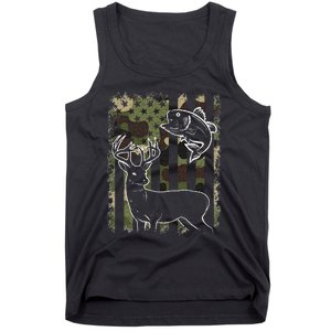 Camouflage American Flag Fishing Hunting Hunter Deer Fish Tank Top