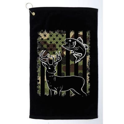 Camouflage American Flag Fishing Hunting Hunter Deer Fish Golf Towel