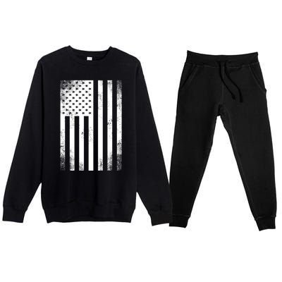 Camouflage American Flag Print Camo Military Tactical Funny Gift Premium Crewneck Sweatsuit Set