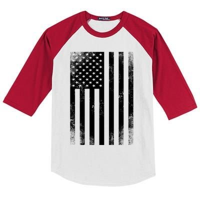 Camouflage American Flag Print Camo Military Tactical Funny Gift Kids Colorblock Raglan Jersey