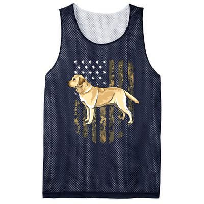 Camo American Flag Yellow Labrador Retriever 4th Of July USA Mesh Reversible Basketball Jersey Tank