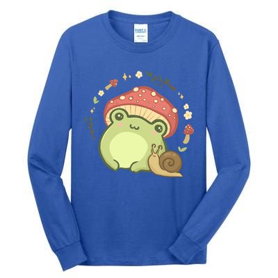Cottagecore Aesthetic Frog Snail Cute Vintage Gift Tall Long Sleeve T-Shirt
